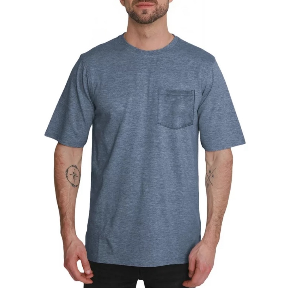 North Hudson mens blue short sleeve shirt new L L21-23